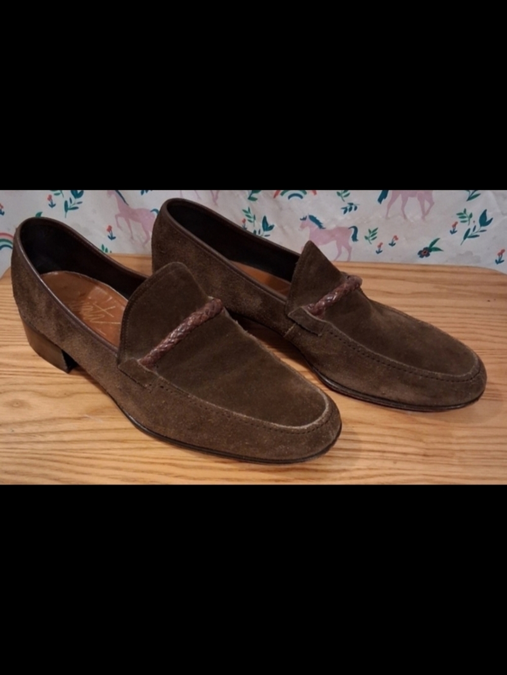 EUC Vintage Bally Mocha Suede Braided Casual Boho Neutral Loafer Shoe SZ 7.5